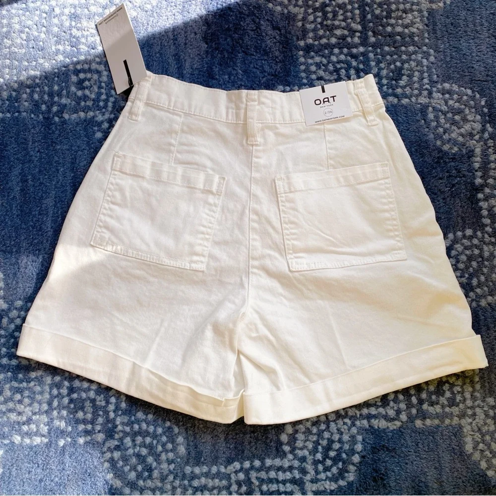 🐚 OAT NEW YORK WHITE HIGH WAIST RELAXED FIT SHORTS!